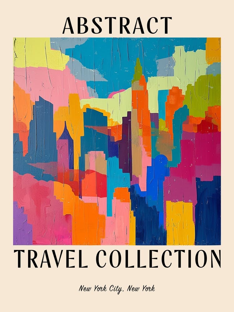 Abstract Travel Collection Poster New York City Usa 2