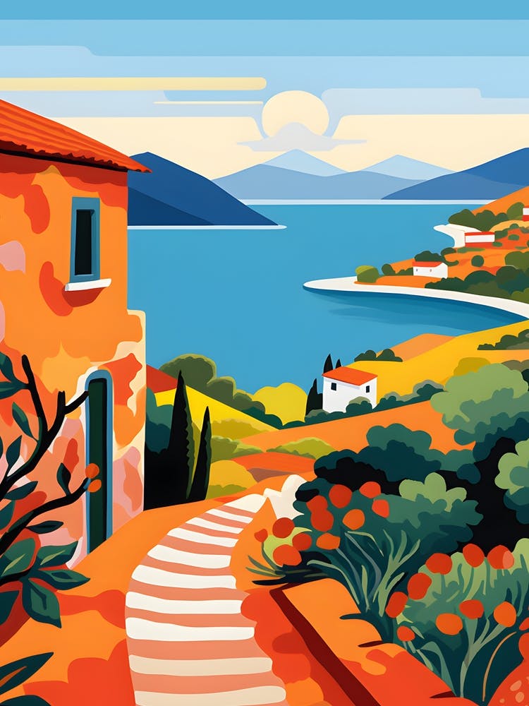Greece Landscape Painting
