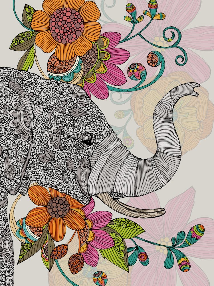 Elefant mit Blumen