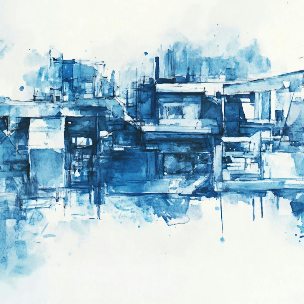 Blue City Watercolor