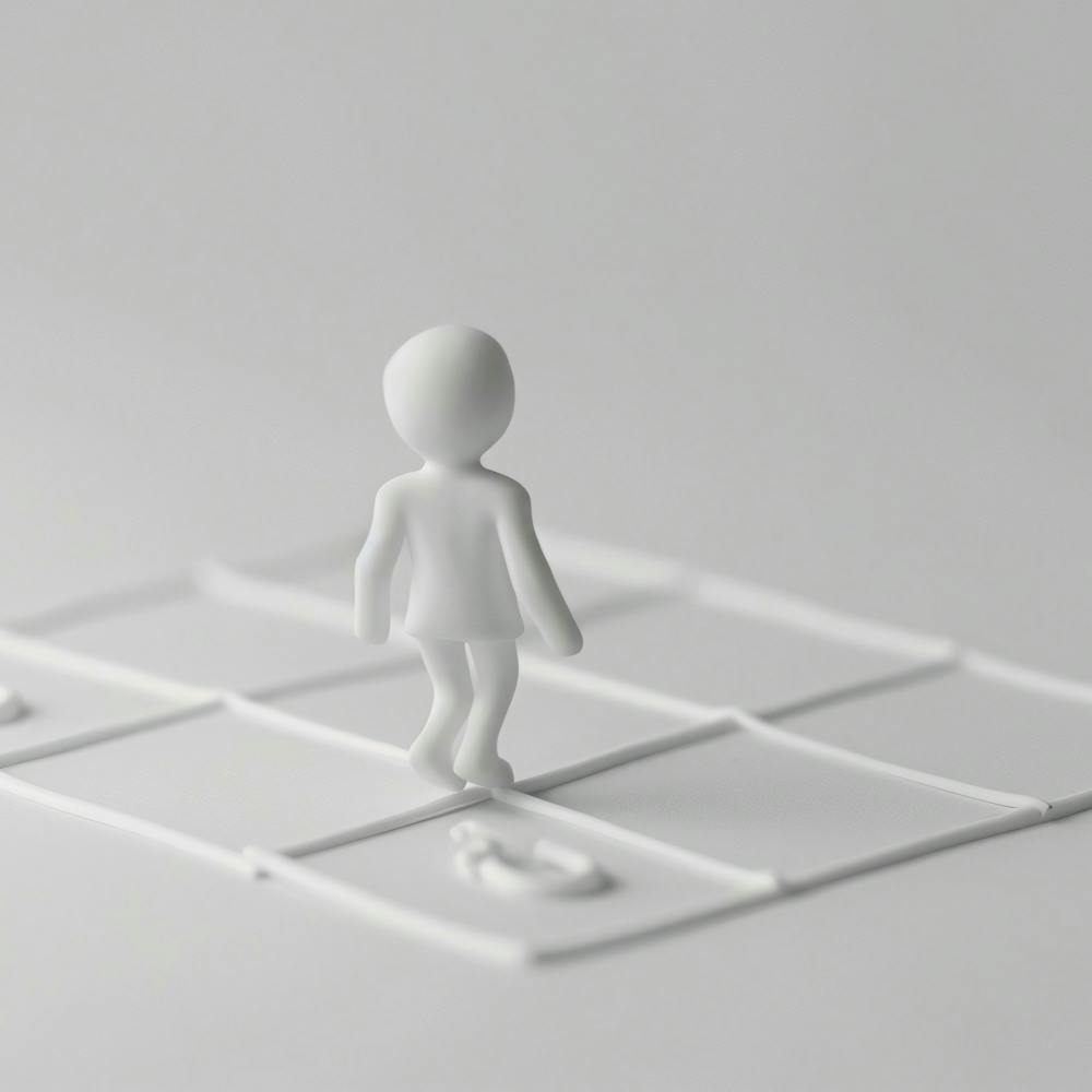 Man Walking On A Grid