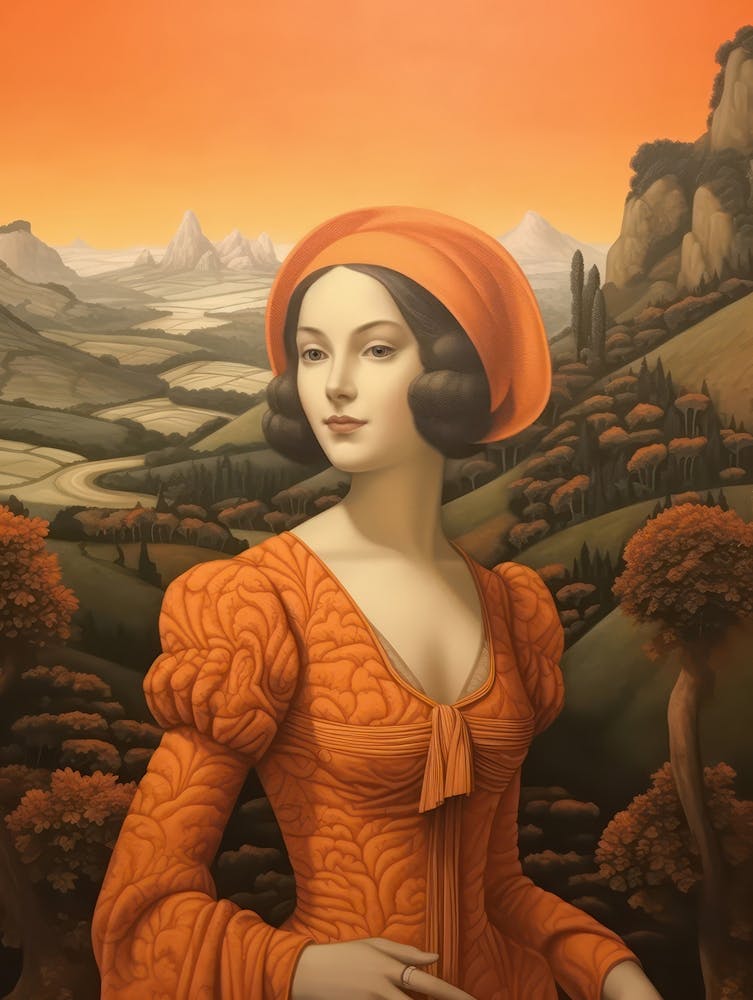 Lady In An Orange Dress
