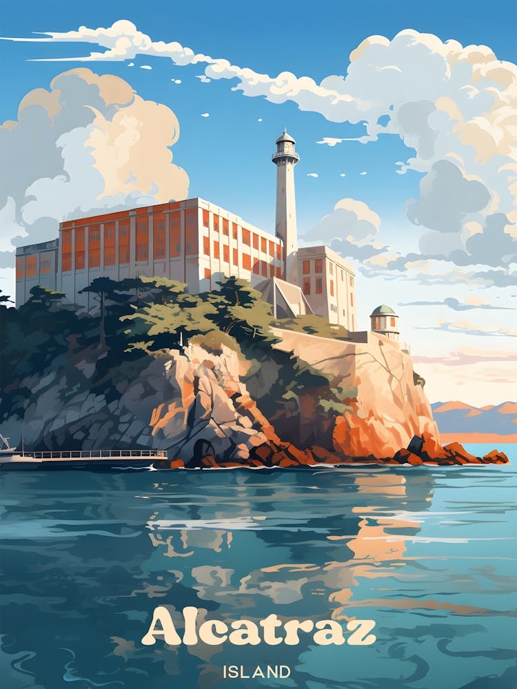 Alcatraz Island San Francisco California United States Illustration
