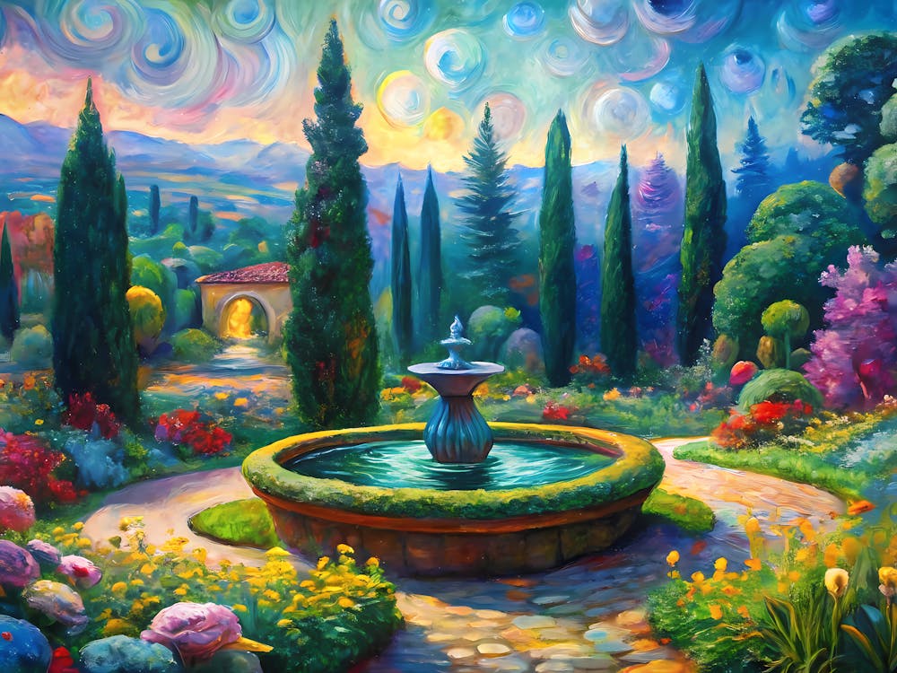van gogh Garden In Bloom