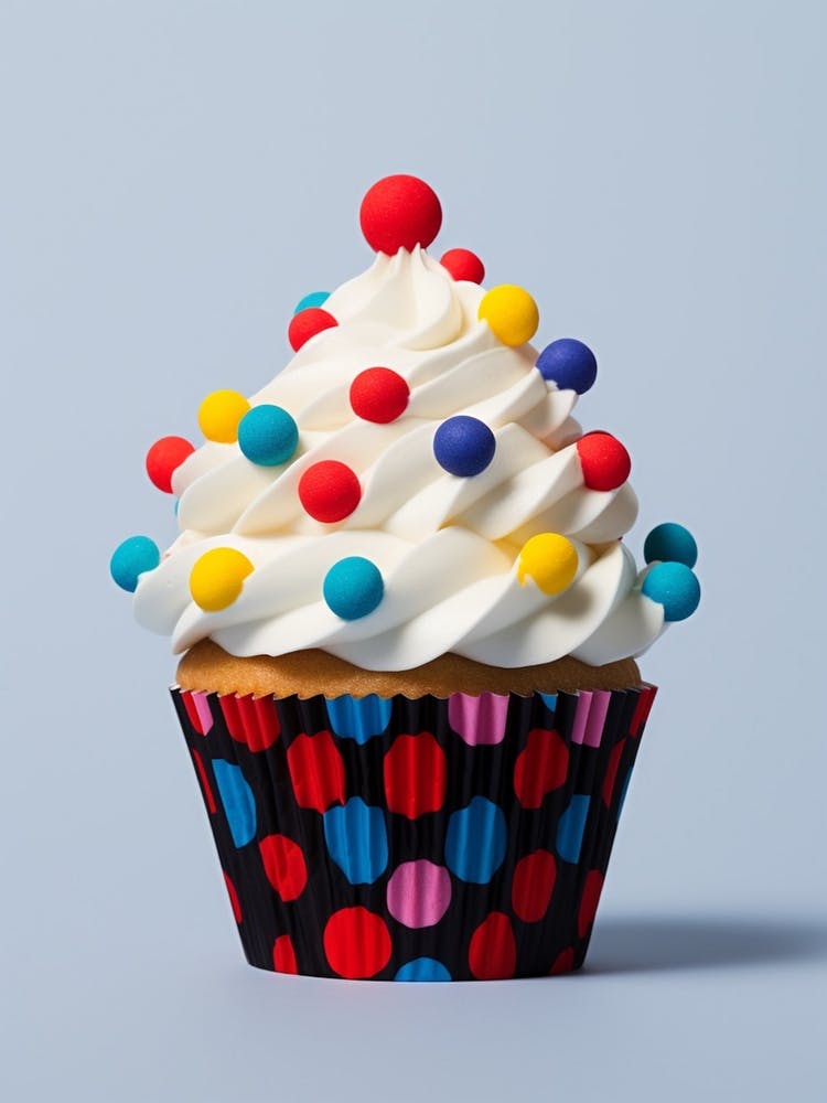 Realistische Fotografie Tupfen-Cupcake 2