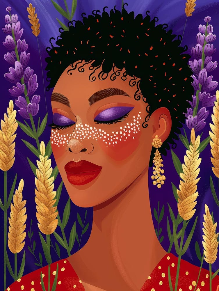 African Woman With Flowers 2