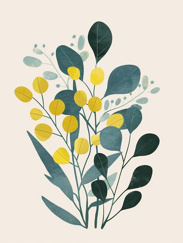 Eucalyptus Tree Illustration Flat 6