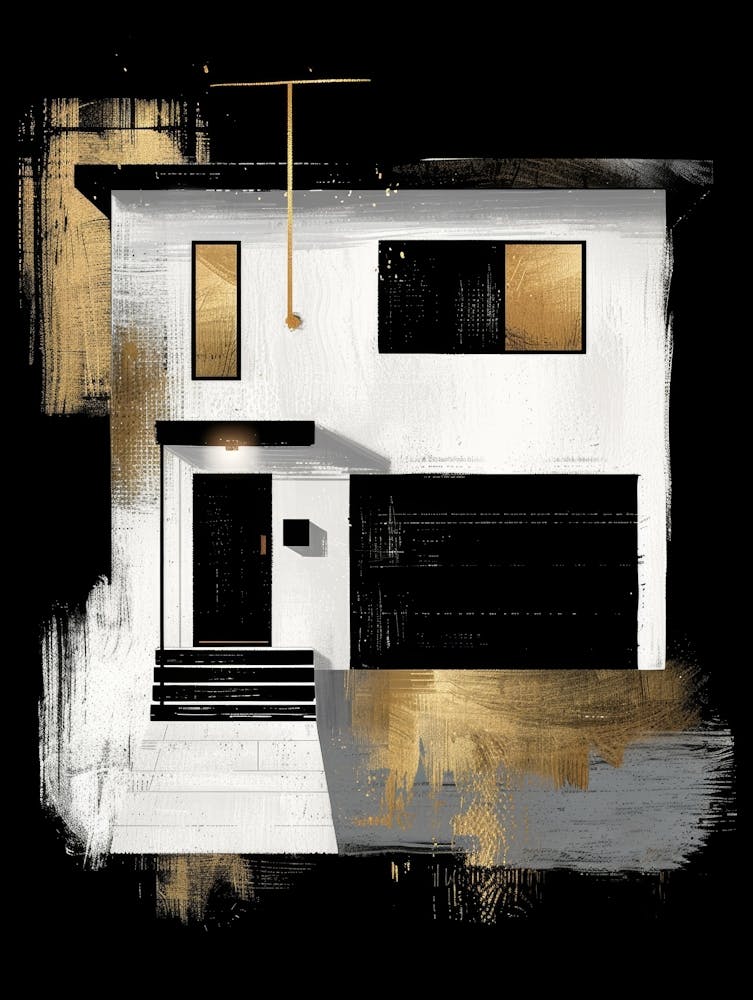 Black And White House Canvas Print