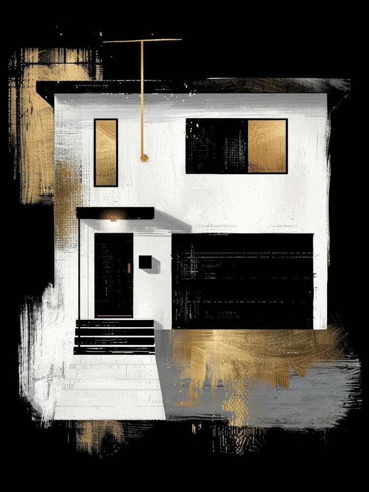 Black And White House Canvas Print