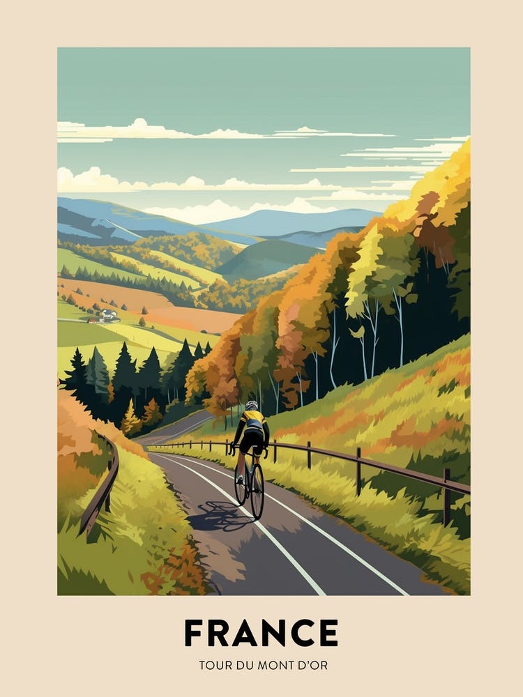 Tour Du Mont Dor France 1 Vintage Cycling Travel Poster