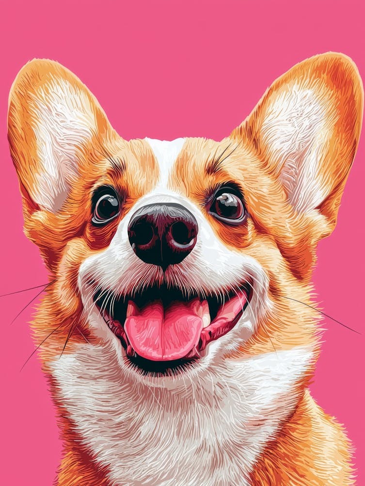 Corgi. KI Generiert. Wand