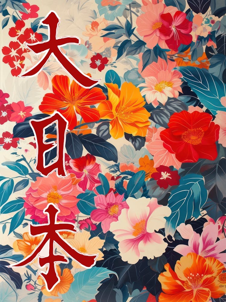 Hokusai Great Japan Poster Japanese Floral  41