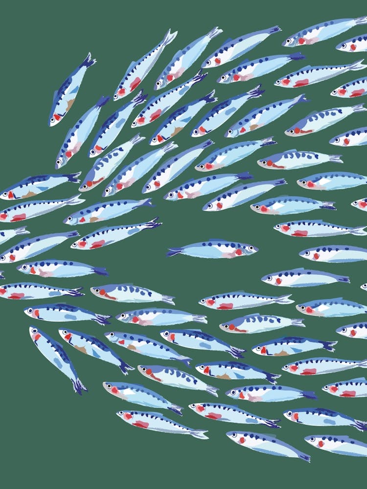 Fish Print Dark Geen 01