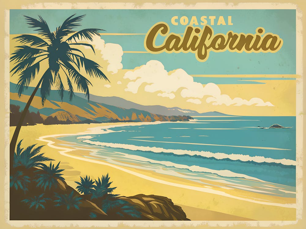 Coastal California Vintage Poster