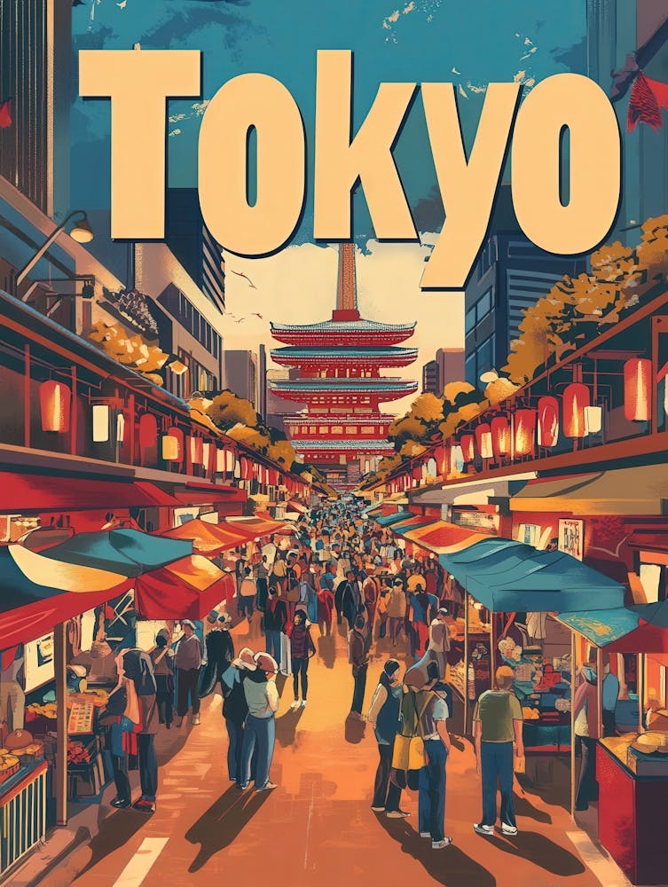 Aihrgdesign A 1970s Inspired Travel Poster For Tokyo 4