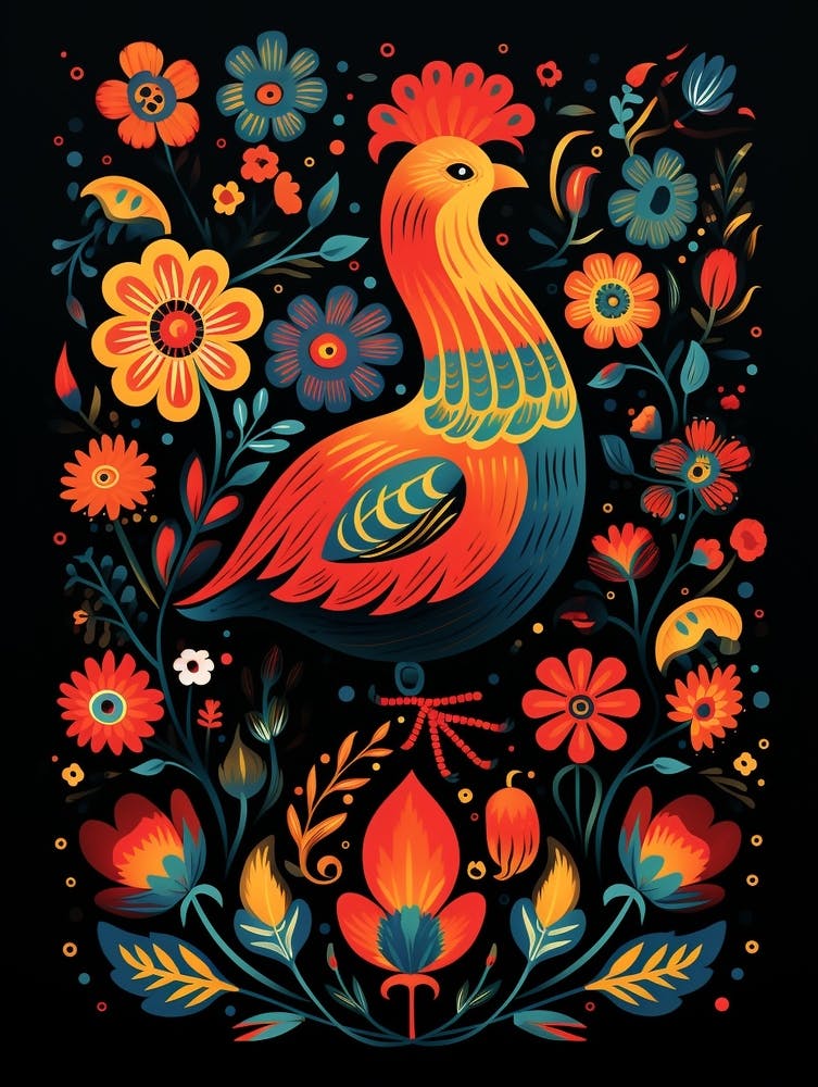 Folk Bird Illustration Grouse 4
