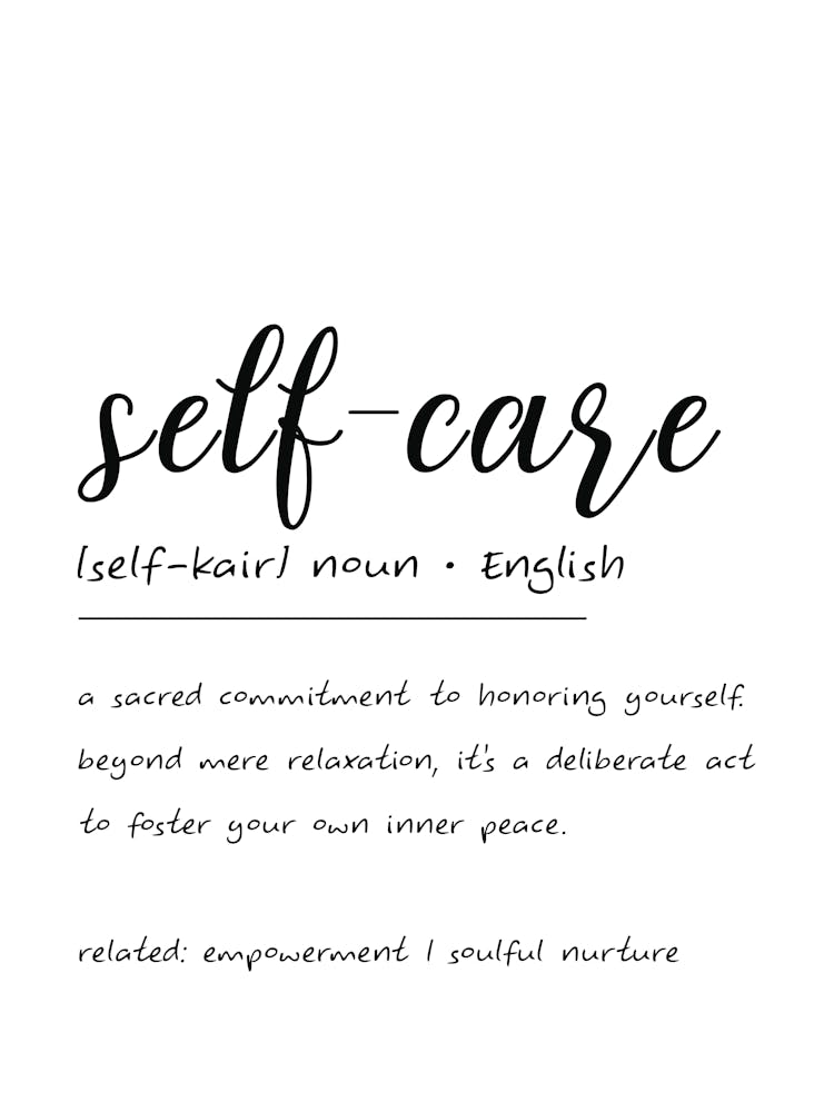 Self Care Definition Wall Decor - Mental Health