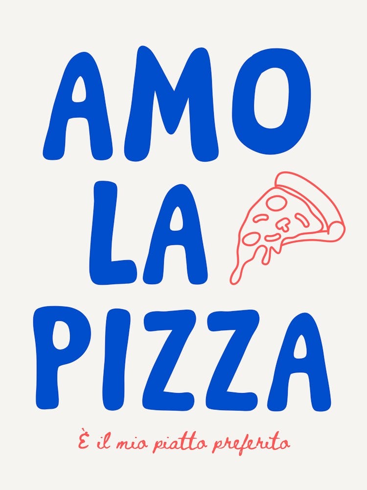 Amo la pizza - blue/creme