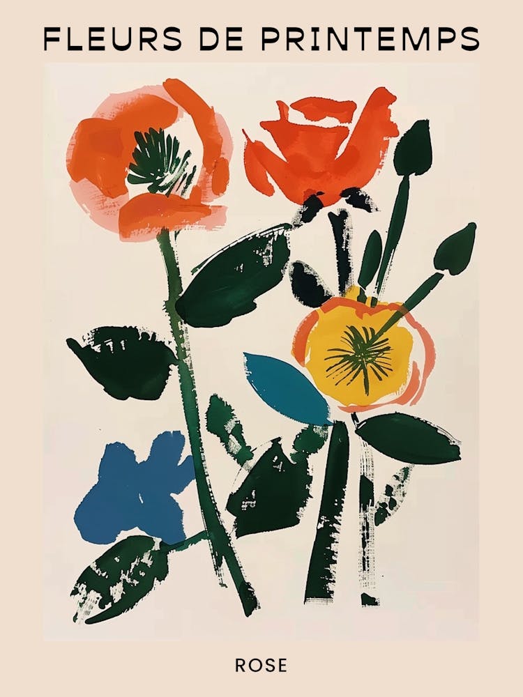 Spring Floral French Poster  Rose 14