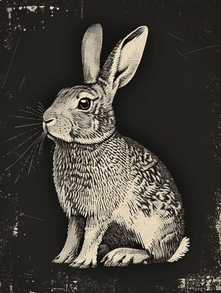 Argente Blockprint Rabbit Illustration 3