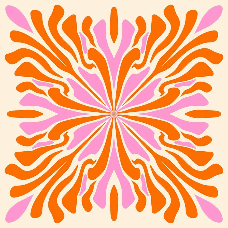 Abstract liquid petals - orange and pink