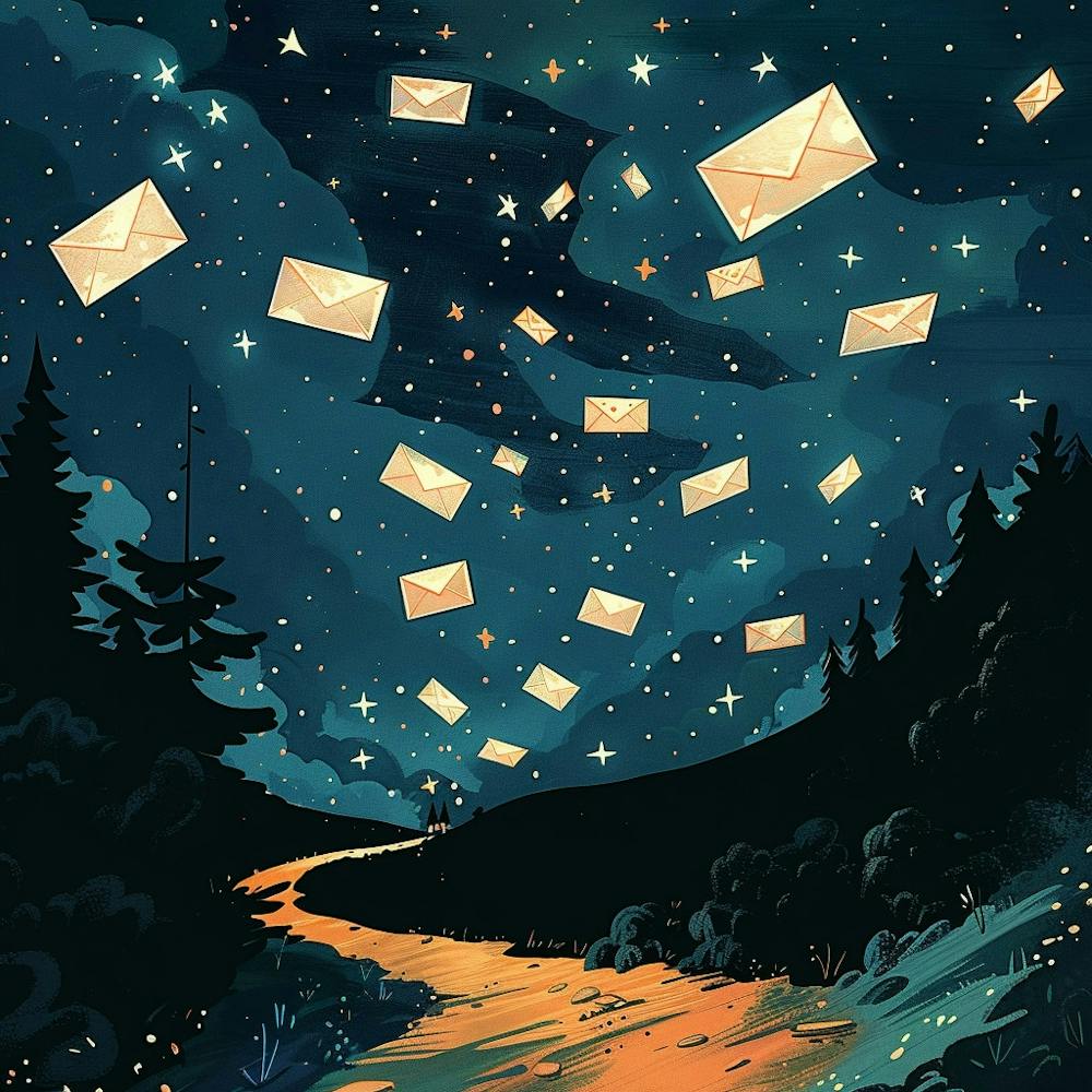 Night Sky With Envelopes