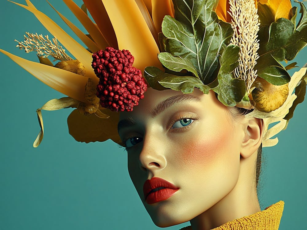 Woman With Flowers On Her Head 9