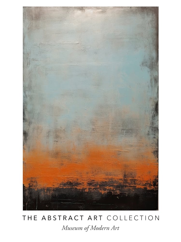 Orange And Teal Abstract Painting 1 Exhibition Poster
