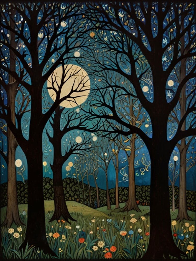William Morris Moonlight In The Woods 42