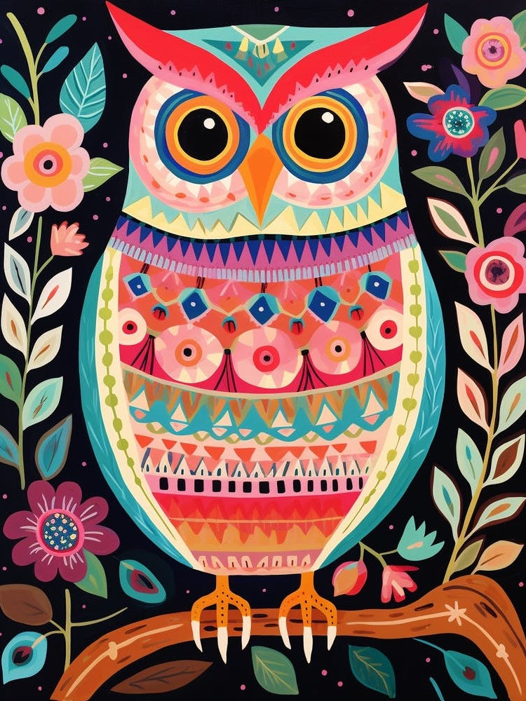 Pink Scandi Owl 2