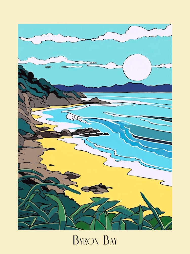 Poster Of Minimal Design Style Of Byron Bay, Australia 5