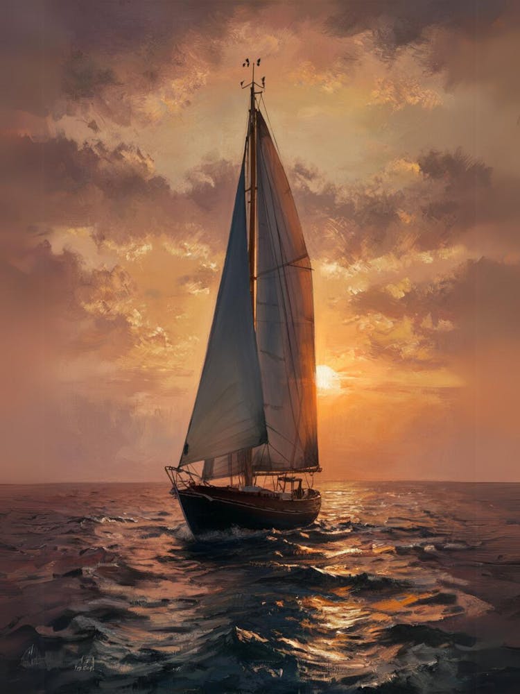 Sailboat At Sunset