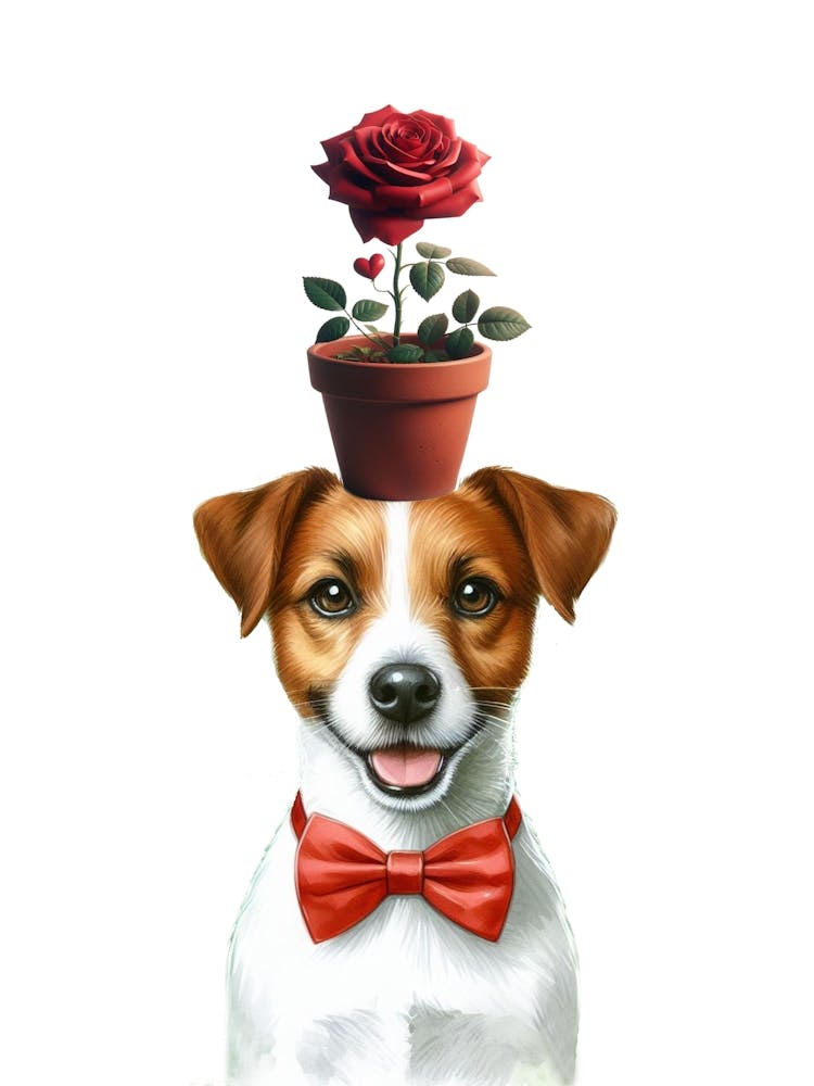 Jack Russell With Rose