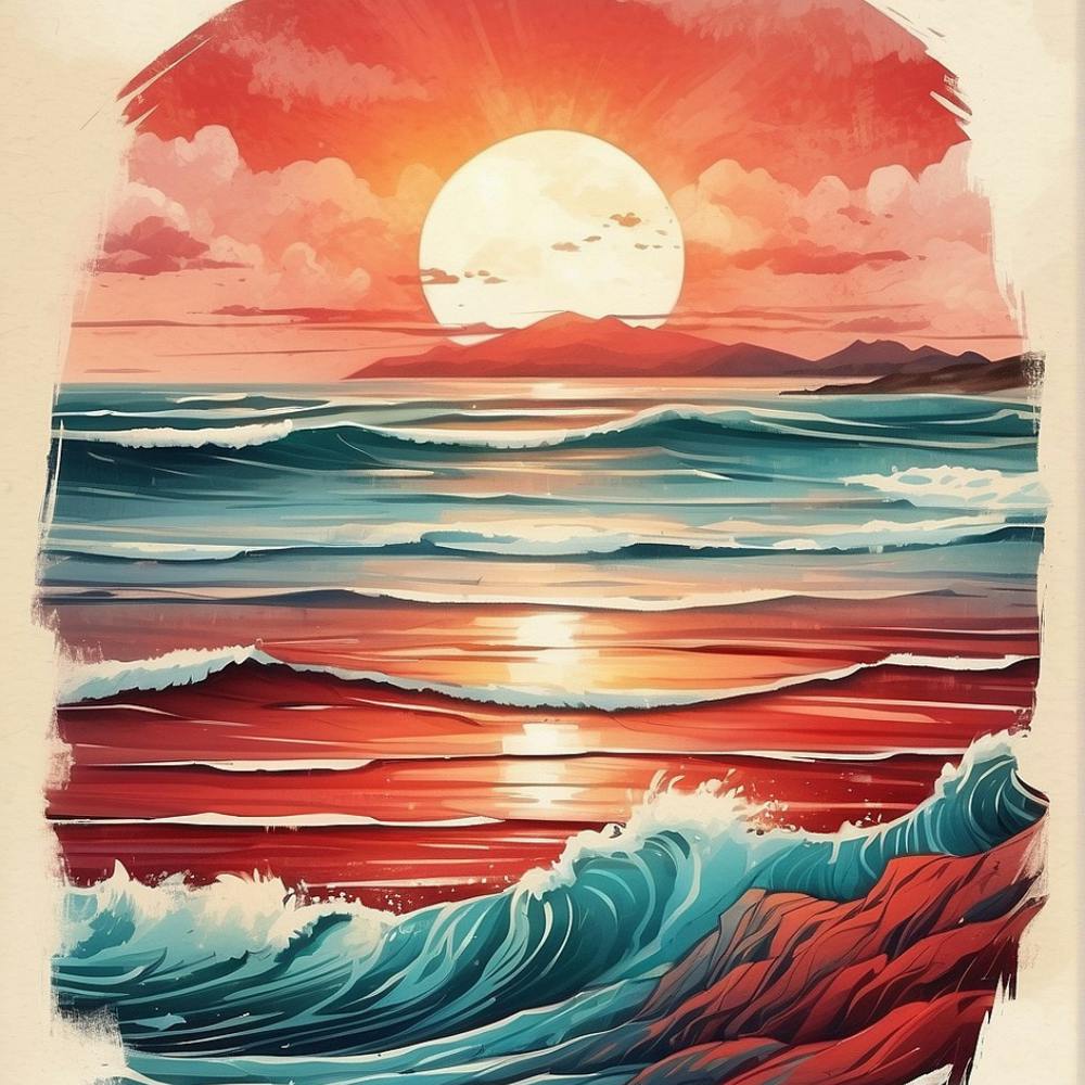 Sonnenuntergang über dem Ozean 1