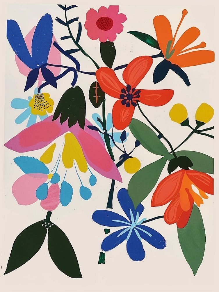 Painted Florals Fuchsia 2