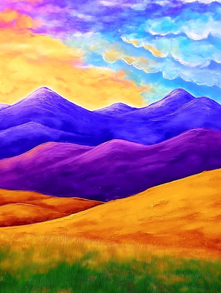 Sunset In The colorful Mountains