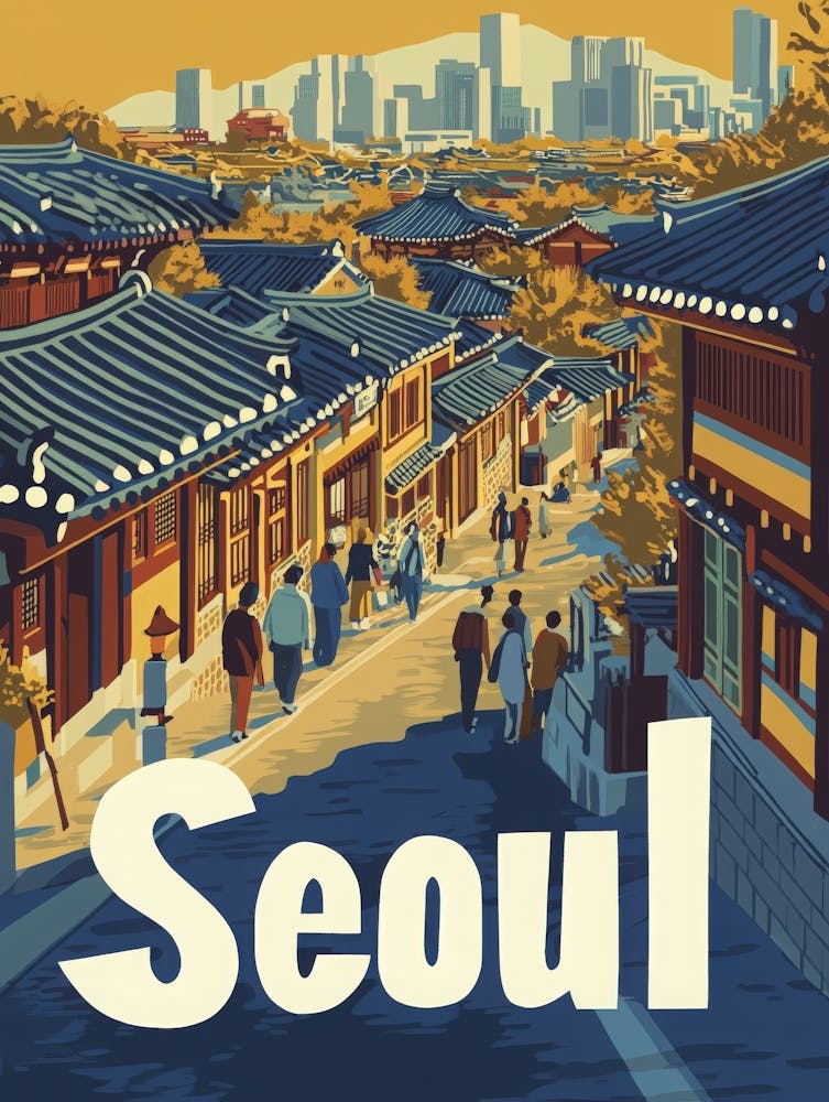 Aihrgdesign A 1970s Inspired Travel Poster For Seoul 2