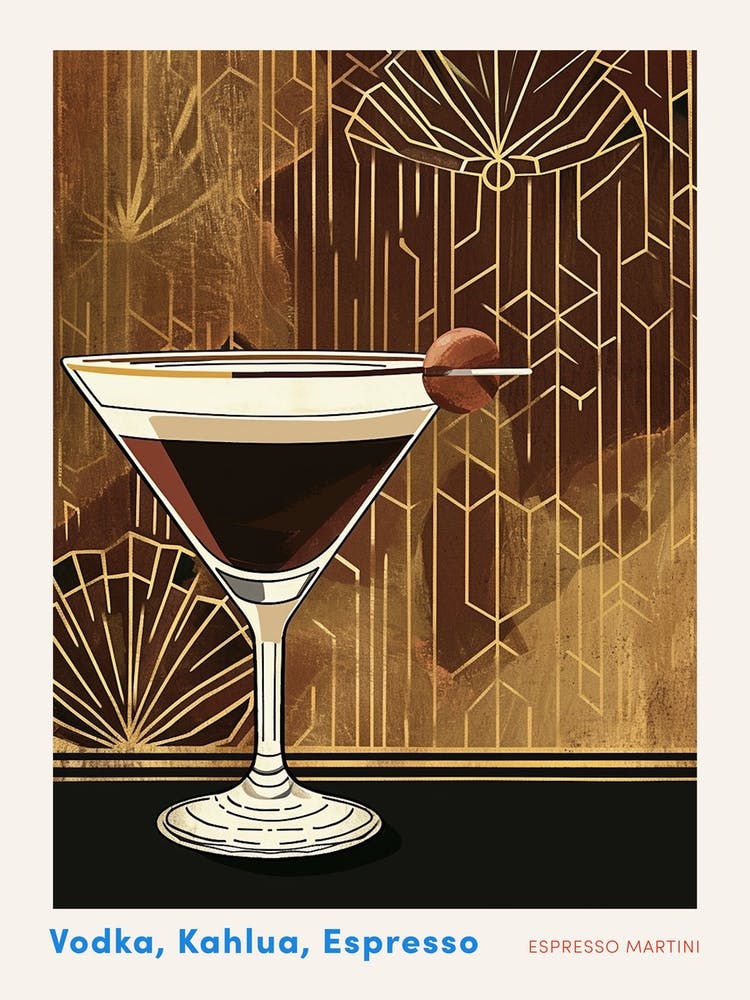 Art Deco Espresso Martini 1 Poster