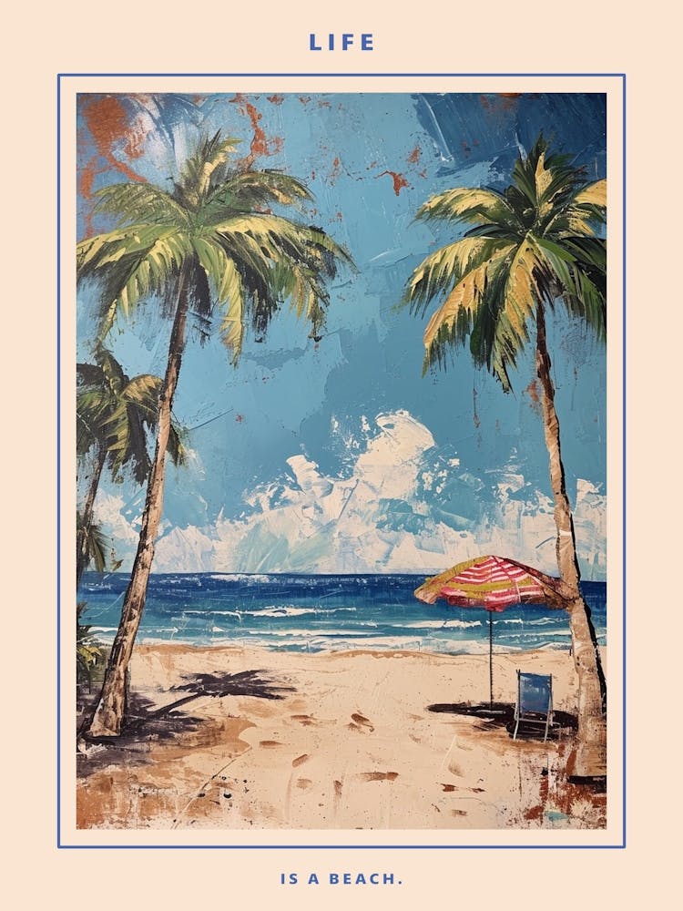 Retro Beach Scene Poster 4