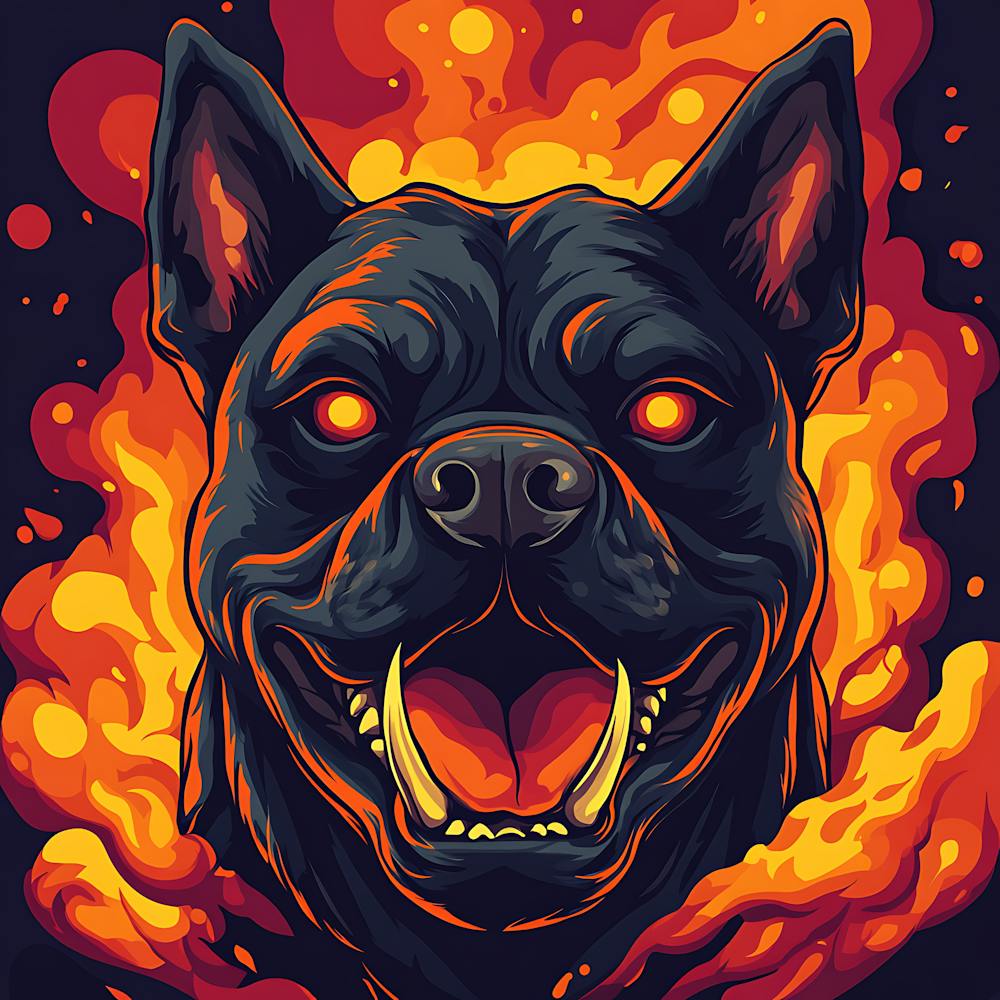 Scary Dog Emoji Dynamic Background 9