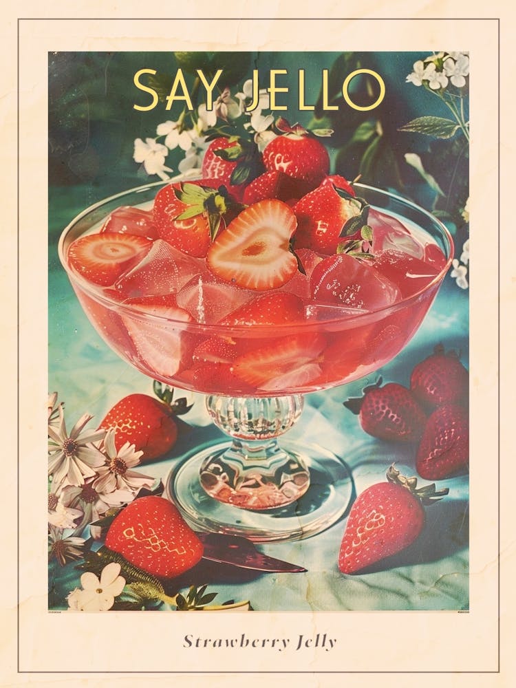 Strawberry Jelly Retro Collage 3 Poster