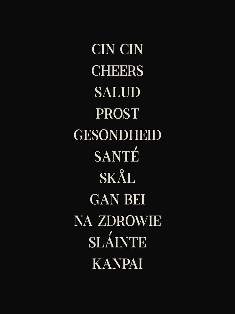 Cheers Languages Black
