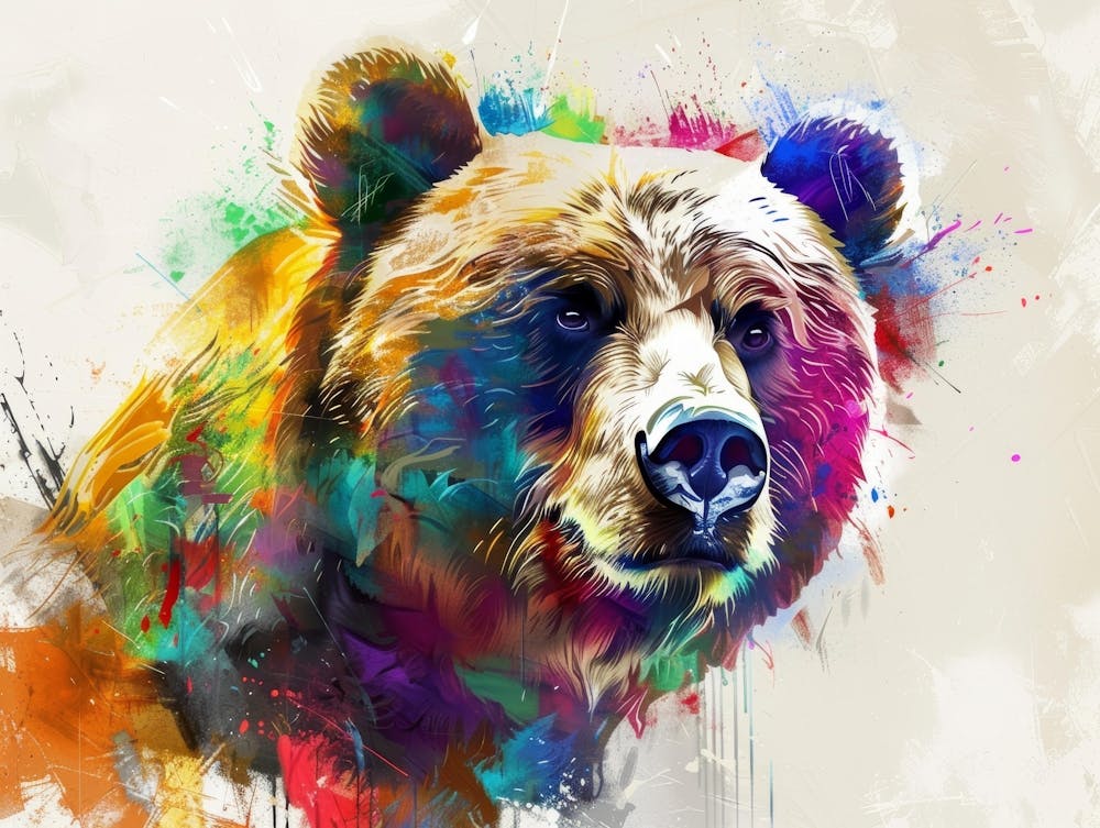 Colorful Bear Painting