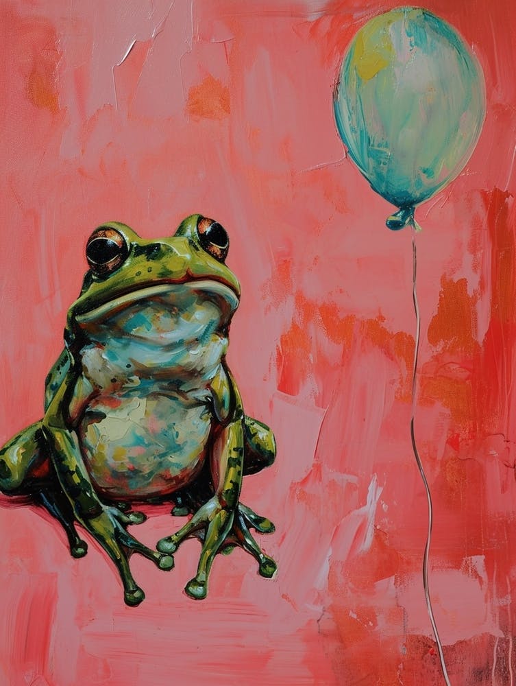 Cute Frog 2 With Balloon