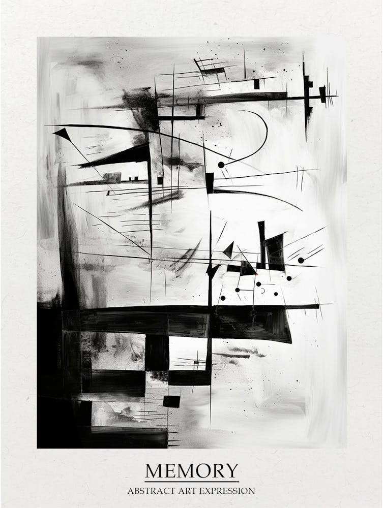 Memory Abstract Black And White 1 Poster