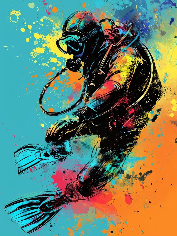 Plongeur - Impression sur Toile - Sport