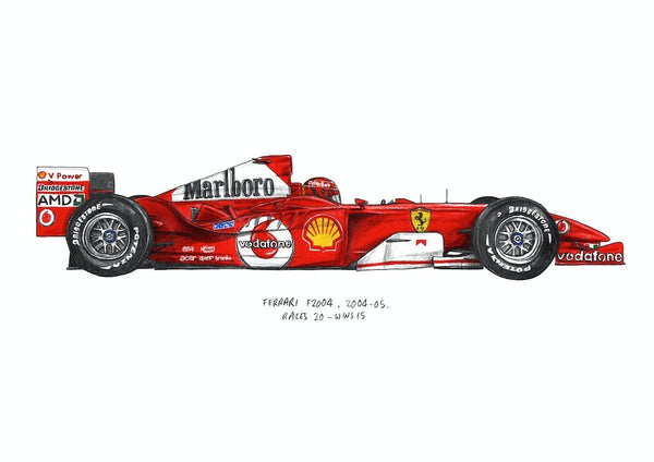 Ferrari F2004 Car Art Print by David Sparshott – Fy!
