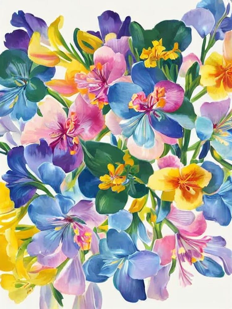 Freesia Modern Colourful Flower