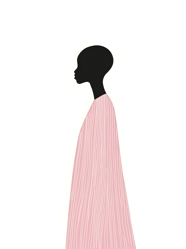 Silhouette Of A Woman In Pink