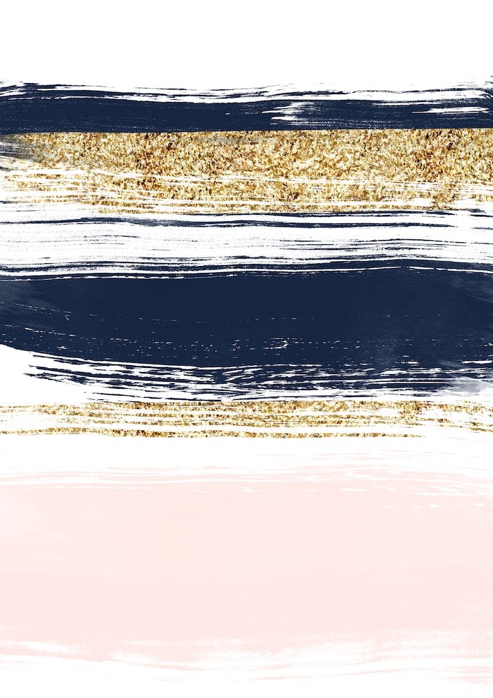 Gold, Blue and Pink Strokes